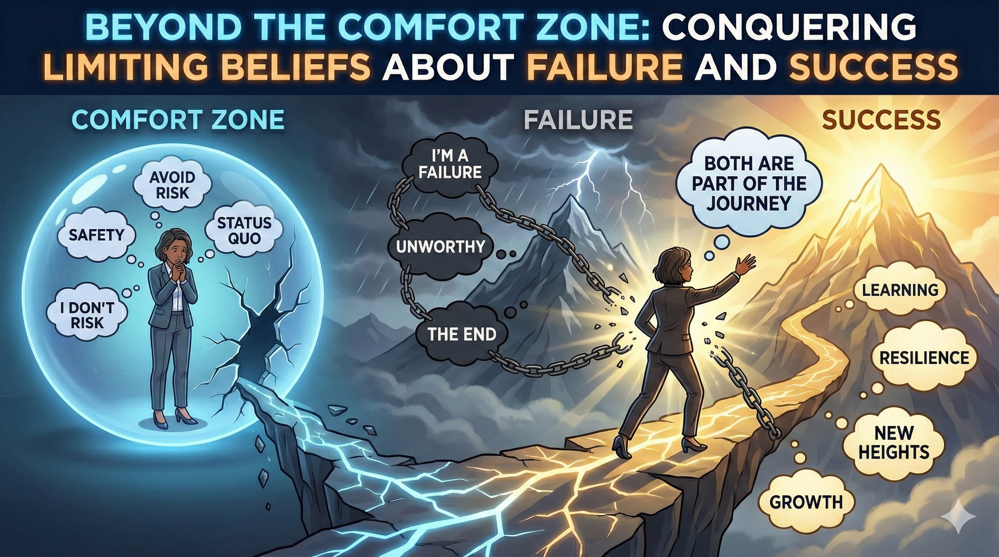 Beyond the Comfort Zone: Conquering Limiting Beliefs About Failure and Success
